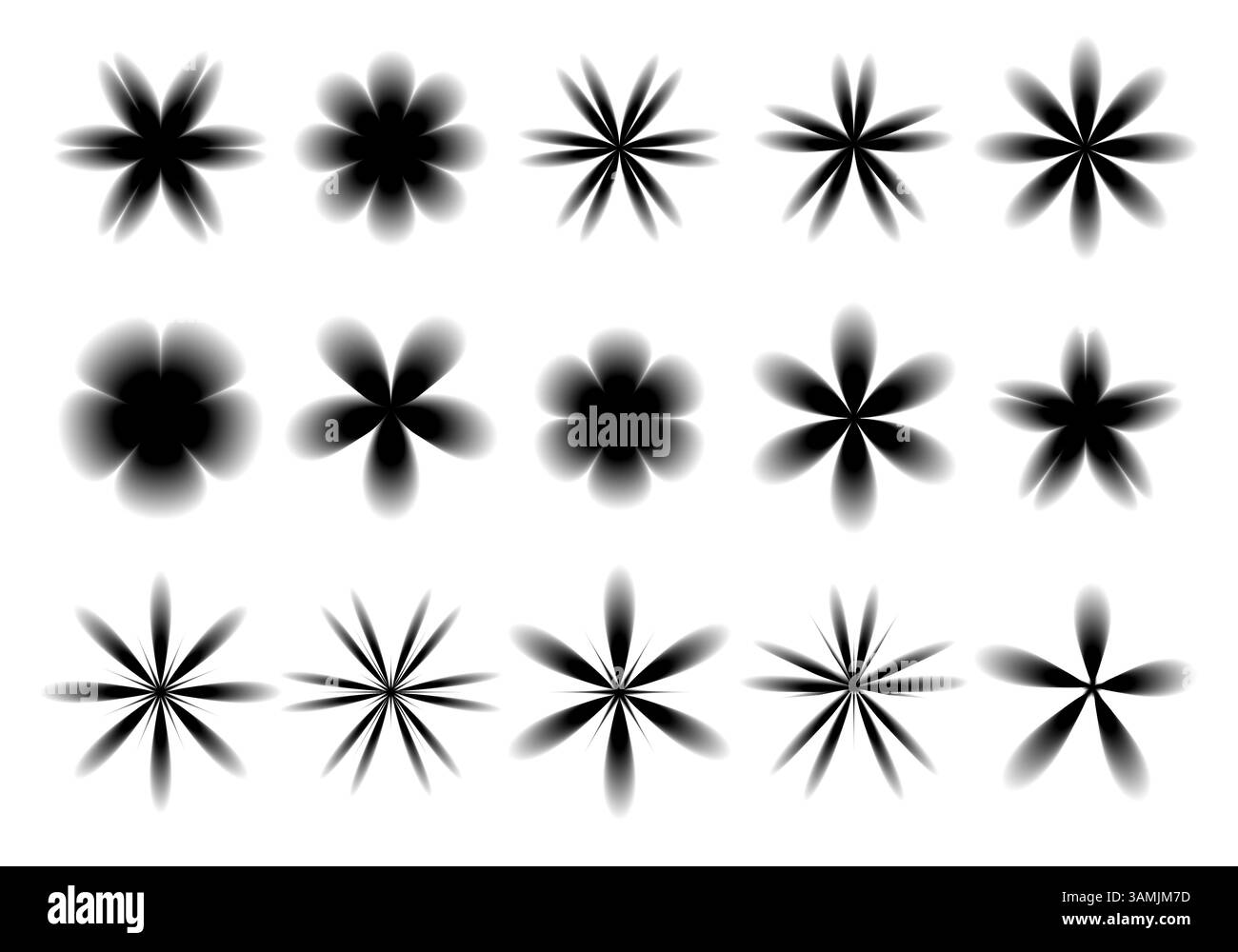 Kollektion mit verschwommenen Blumenformen Stock Vektor