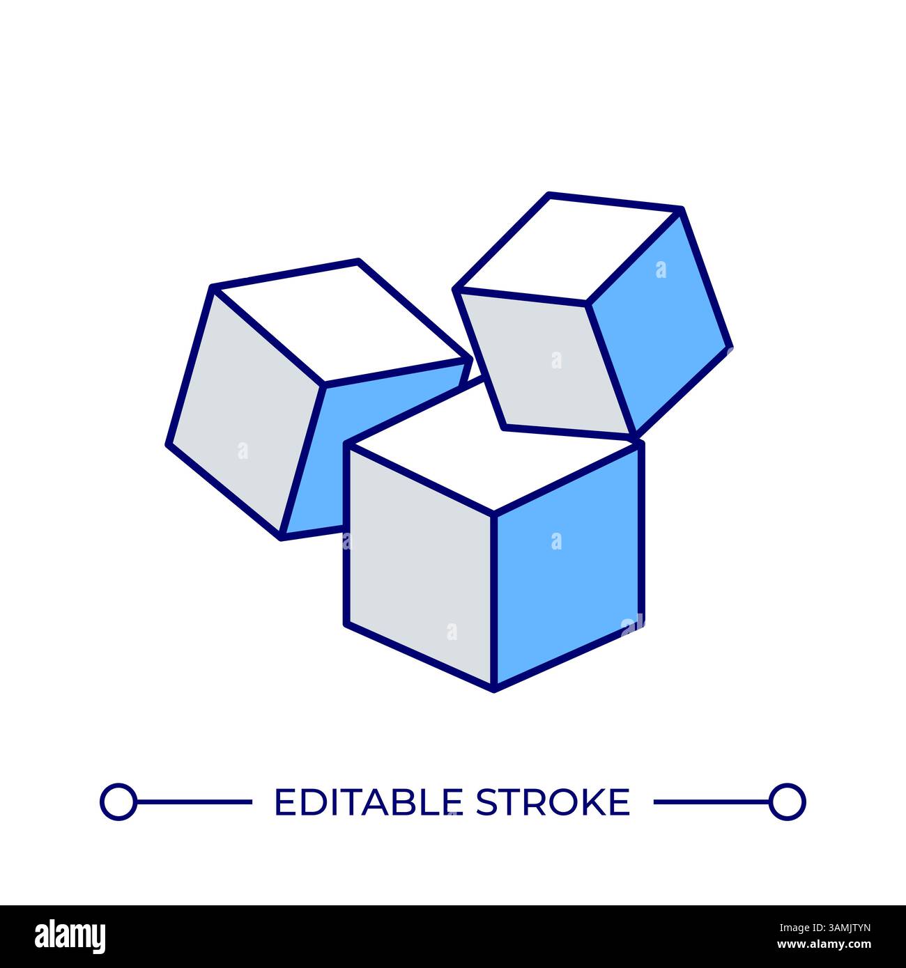 Symbol für die Linienfarbe der schwebenden Cubes Stock Vektor