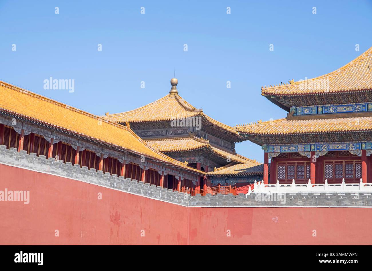 Komplizierte Bauten und Dächer in der verbotenen Stadt peking china Stockfoto