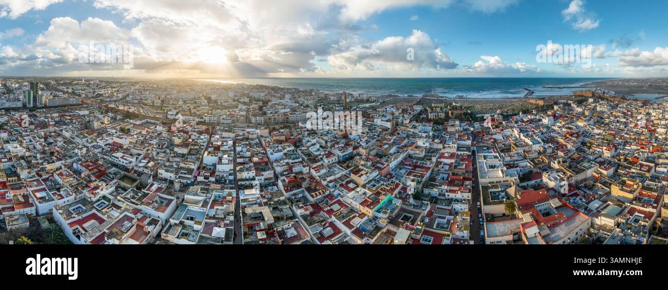 Panoramablick auf die Stadt Rabat, Marokko Stockfoto