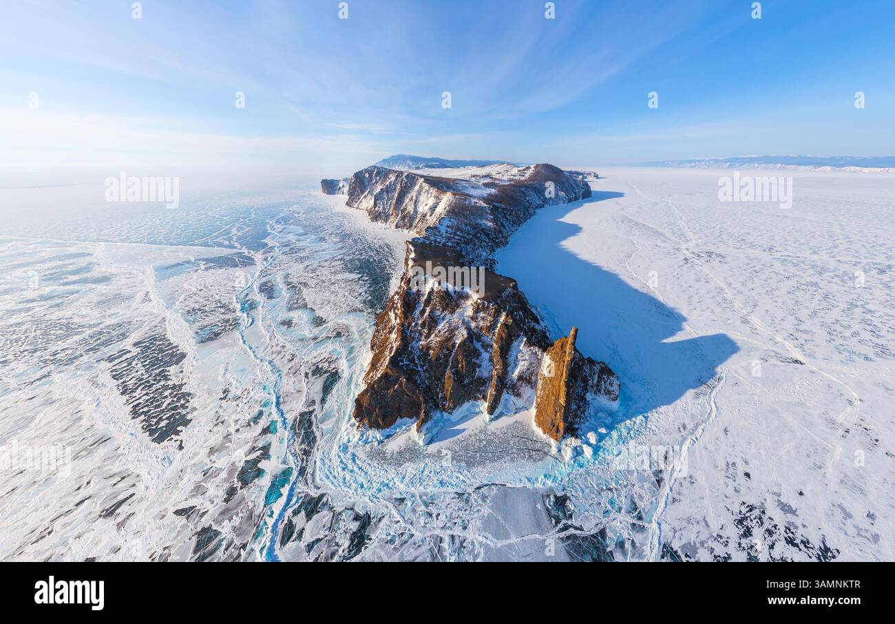 Luftbild des Baikalsees, Russland Stockfoto