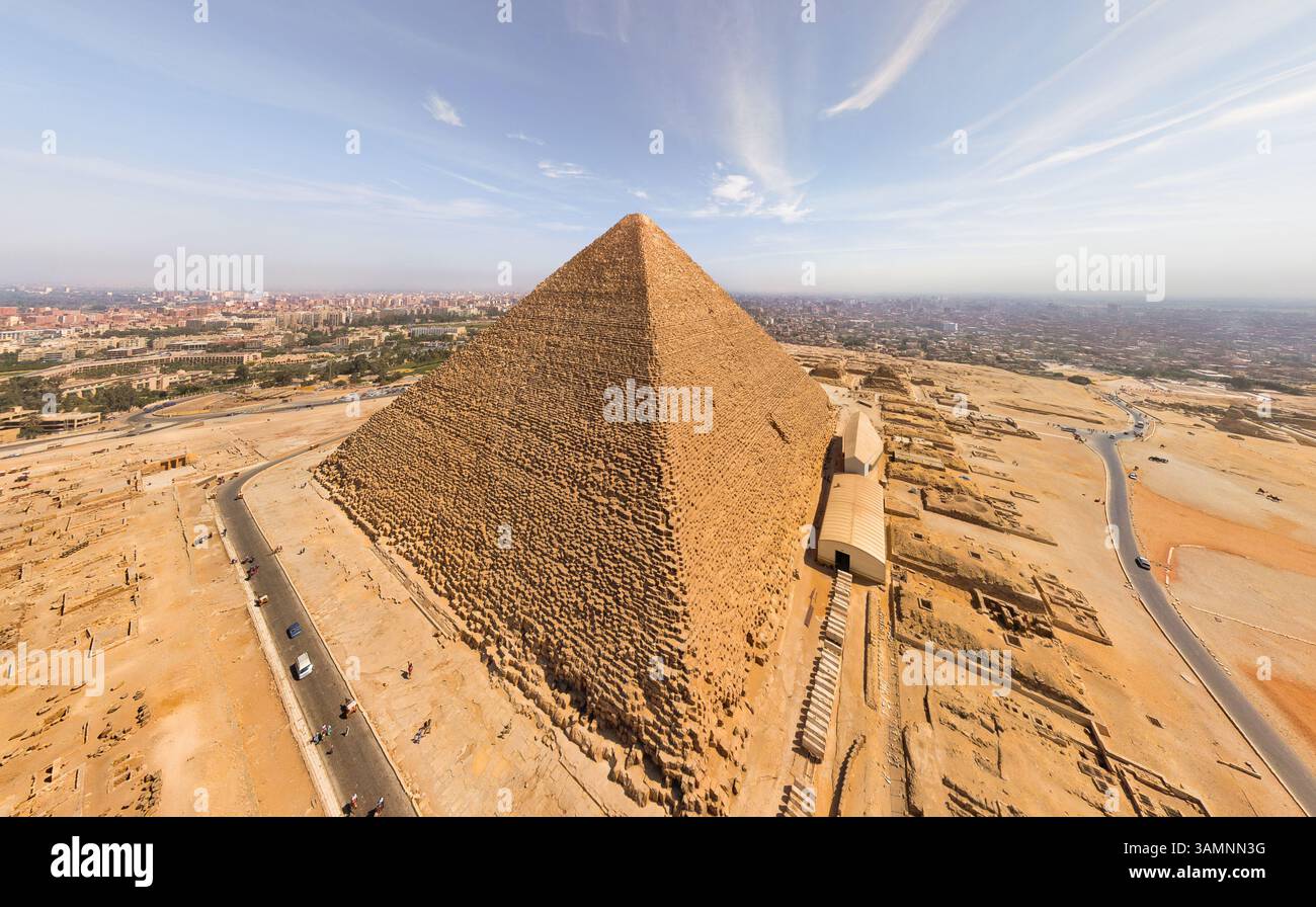 Luftaufnahme der Großen Pyramiden von Gizeh in Ägypten Stockfoto