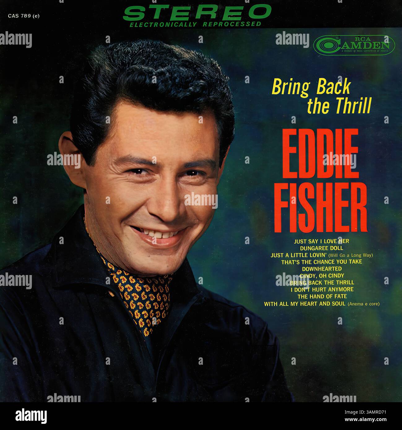 Eddie Fisher - bringt den Nervenkitzel zurück - Vintage-Vinyl-Cover Stockfoto
