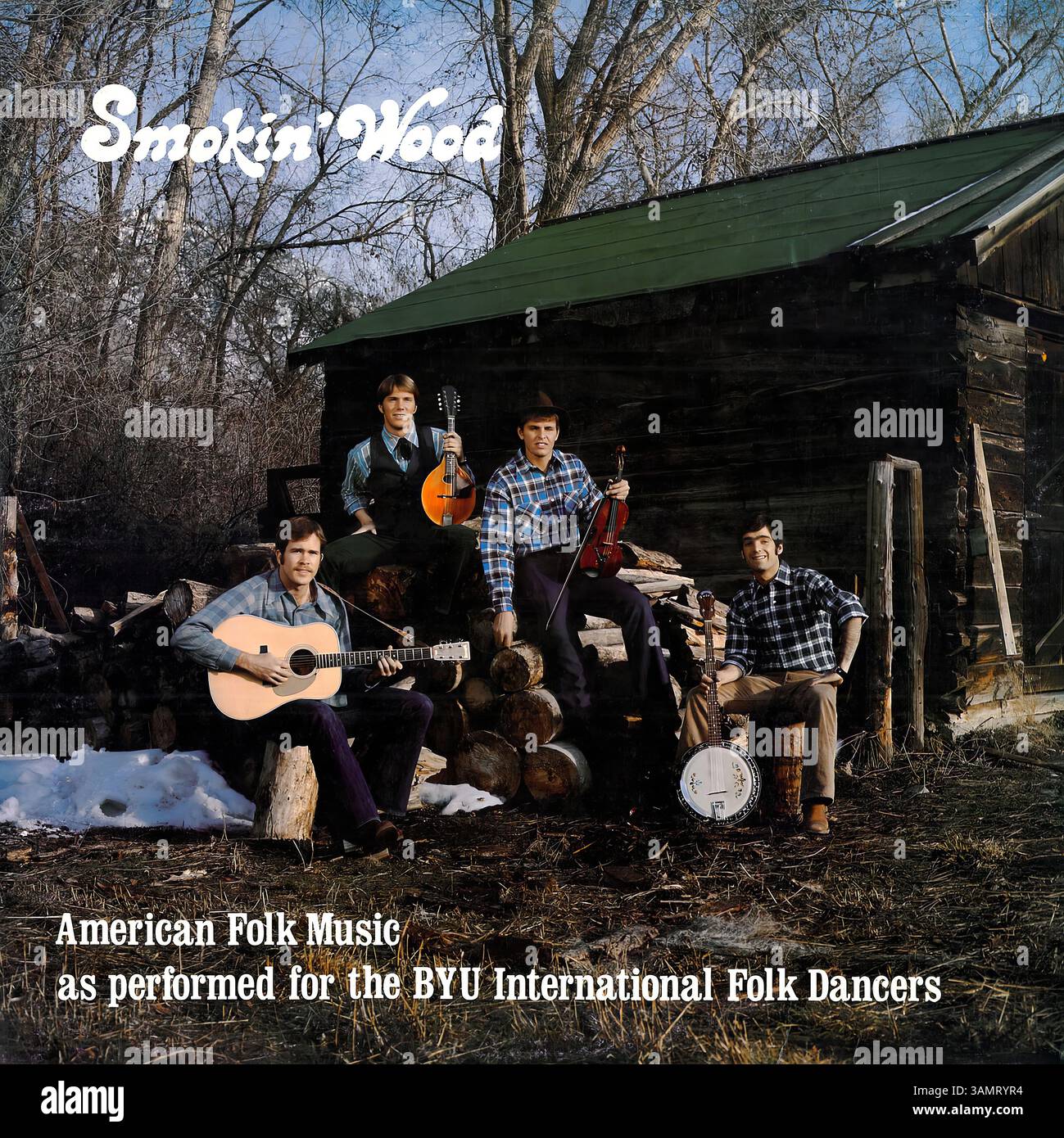 Smokin Wood - American Folk Music - Vintage Vinyl-Cover Stockfoto