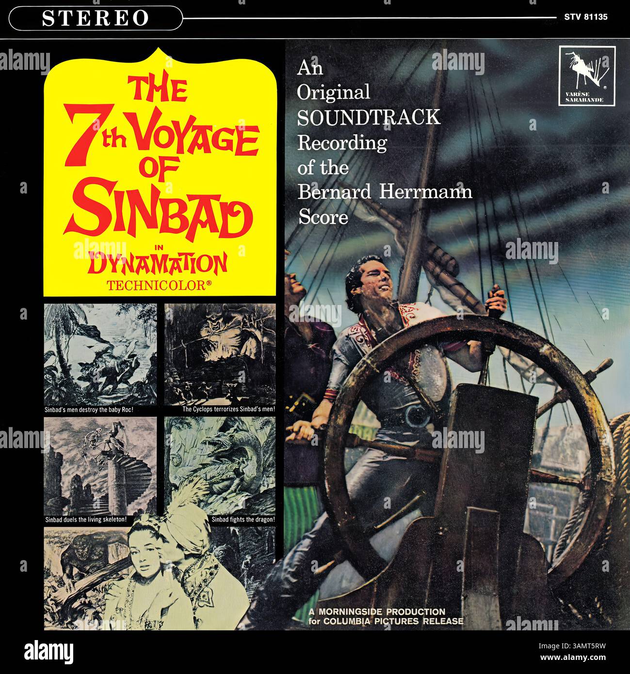 Bernard Herrmann - The 7th Voyage of Sinbad - Vintage Vinyl-Cover Stockfoto