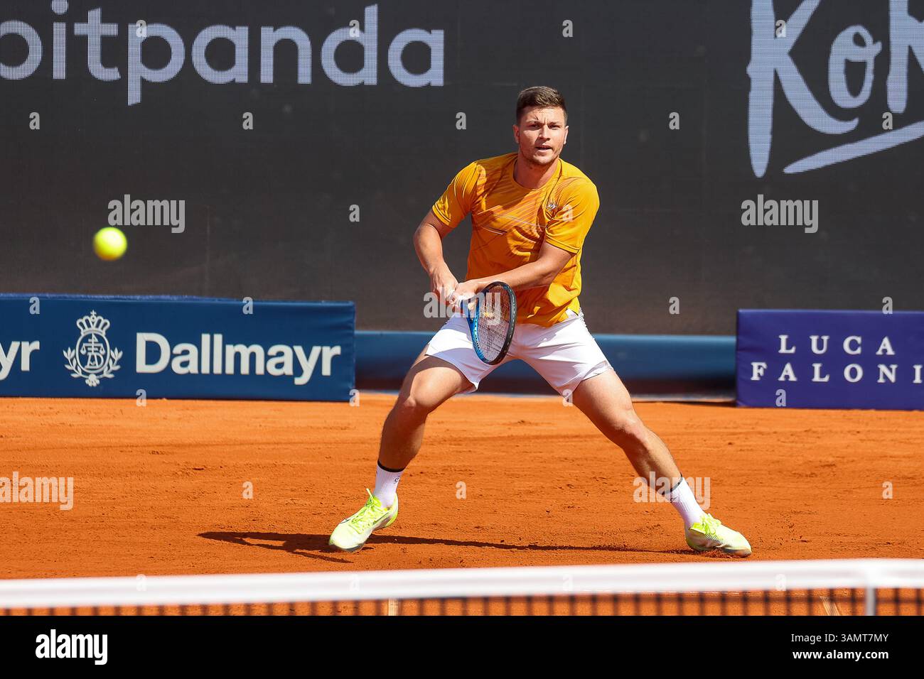 München, Deutschland. April 2025. Miomir Kecmanovic (Serbien), GER, BMW Open by Bitpanda, Miomir Kecmanovic (Serbien) vs. Marcos Giron (USA), Tennis, ATP 500, Herren, 14.04.2025, Foto: Eibner-Pressefoto/Jenni Maul Credit: dpa/Alamy Live News Stockfoto
