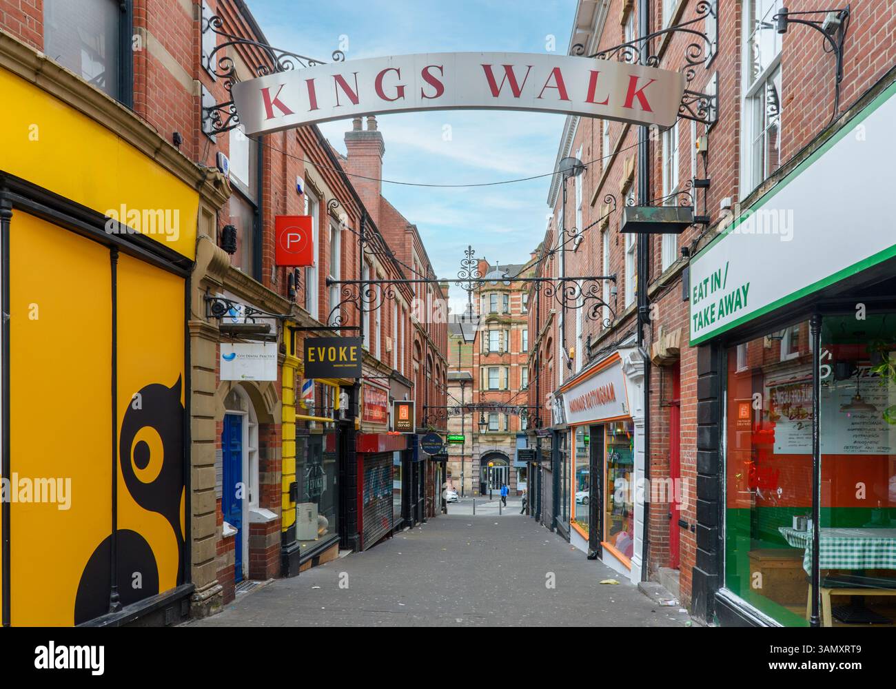 King's Walk, eine historische Einkaufsstraße im Stadtzentrum, Nottingham, England, Großbritannien Stockfoto