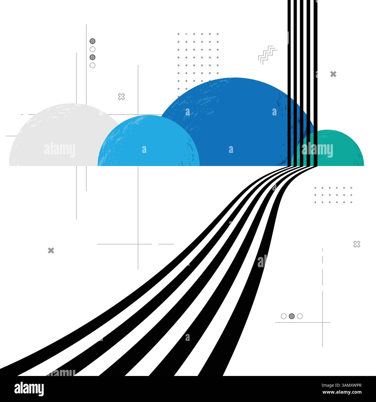 Hintergrundbild abstrakte geometrische Kreislinien Stock Vektor
