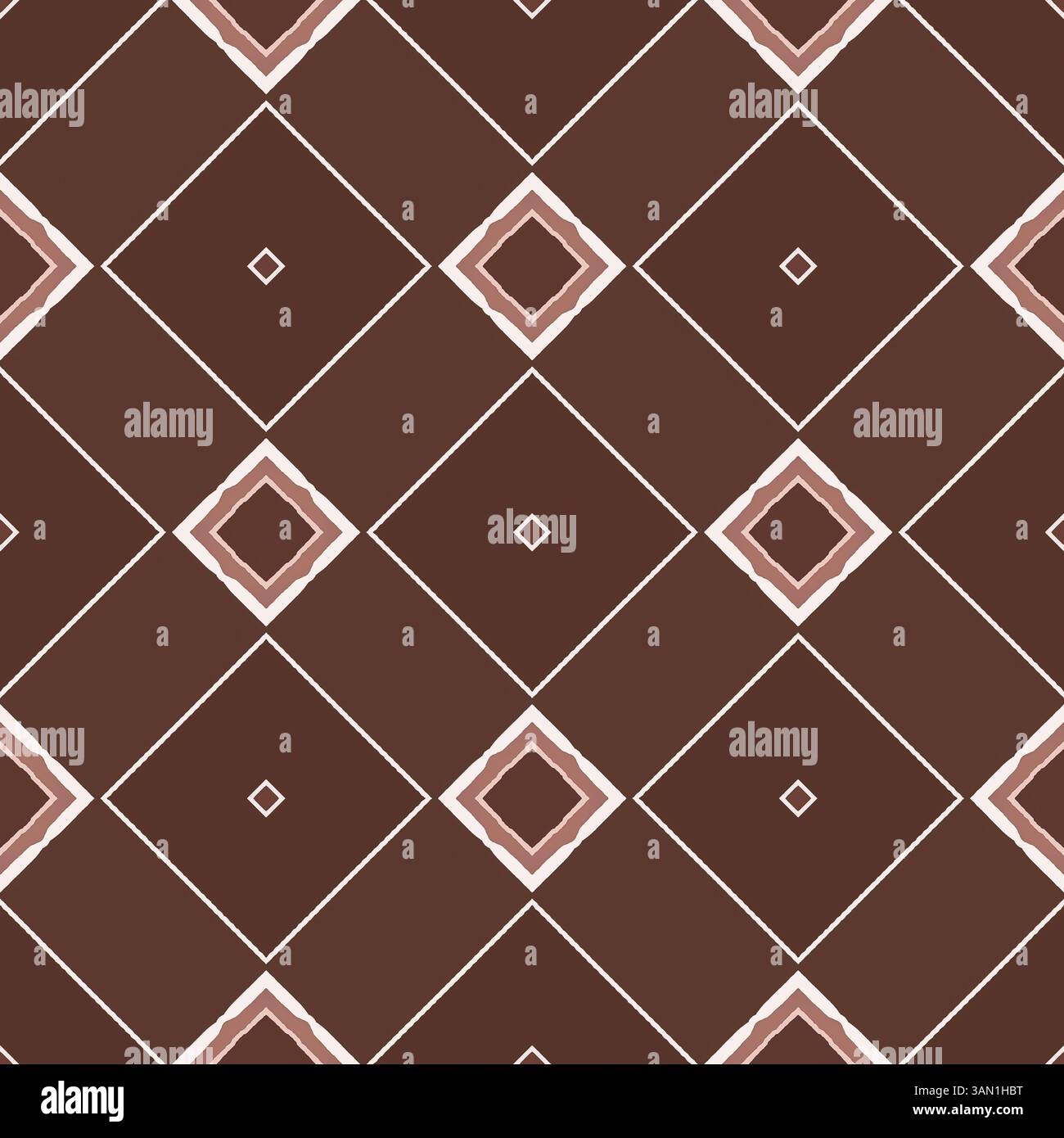 Abstrakte und geometrische Formornament. Nahtloses Wiederholungsmuster beigefarbener Hintergrund. Kunstwerke, Wohnkultur, Druck, Mode, Textil. Stockfoto