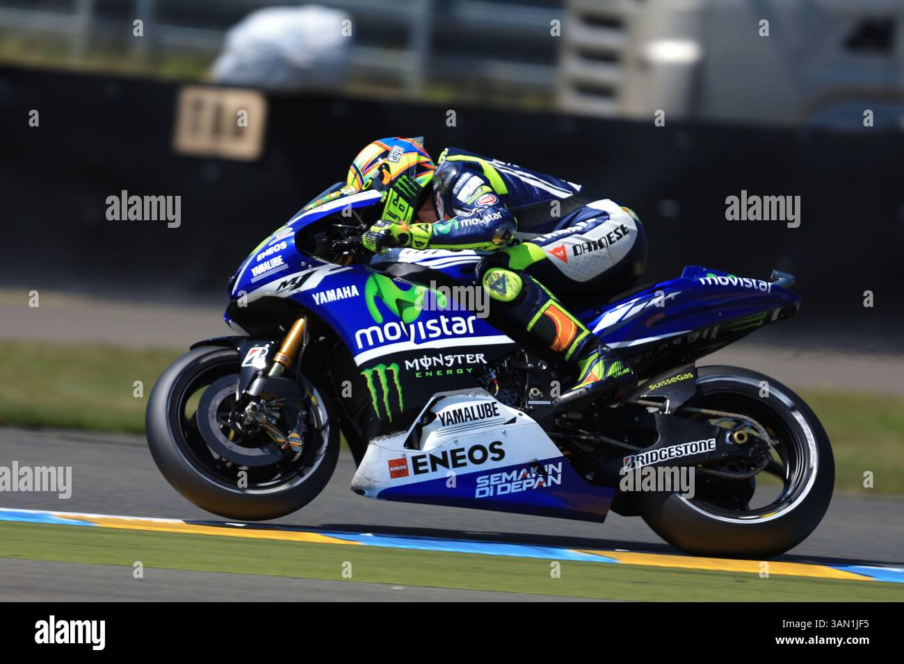 17. Mai 2014 - Le Mans, Sarthe, Frankreich - Yamaha Factory Racing Fahrer VALENTINO ROSSI (46) (ITA) während der Qualifikation der MotoGP-Kategorie beim Monster Energy Grand Prix de France auf dem Bugatti Circuit von Le Mans - Frankreich (Kreditbild: © Pierre Stevenin/ZUMAPRESS.com) Stockfoto
