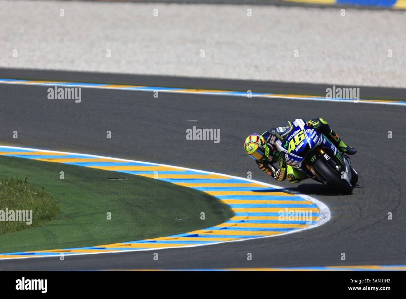 17. Mai 2014 - Le Mans, Sarthe, Frankreich - Yamaha Factory Racing Fahrer VALENTINO ROSSI (46) (ITA) während der Qualifikation der MotoGP-Kategorie beim Monster Energy Grand Prix de France auf dem Bugatti Circuit von Le Mans - Frankreich (Kreditbild: © Pierre Stevenin/ZUMAPRESS.com) Stockfoto