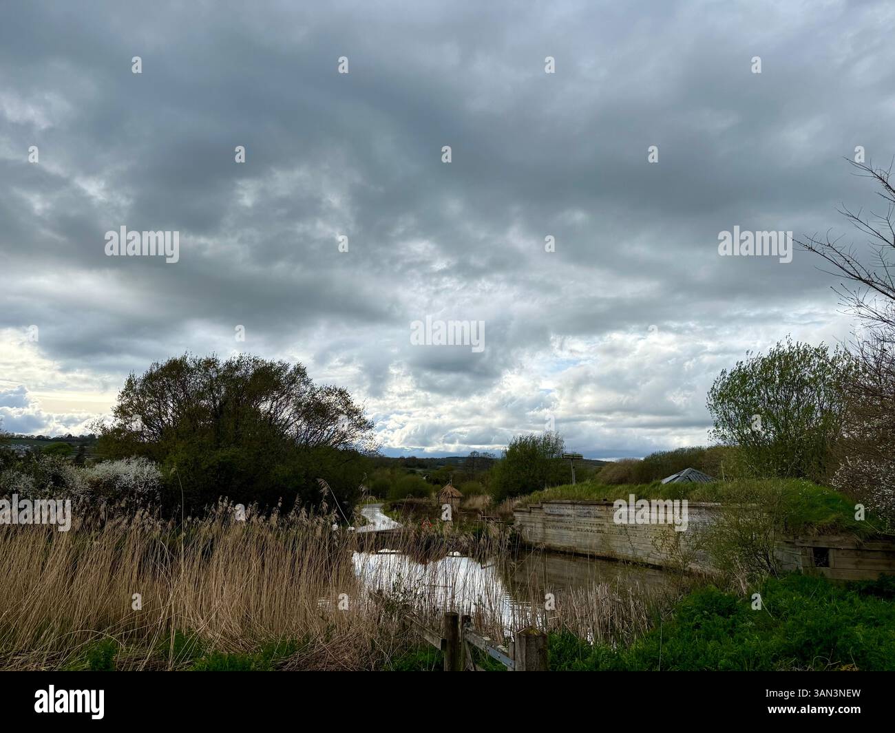 Seaton Wetlands, Seaton, Devon: Vogelhäute, Vogelbeobachtung, Feuchtgebiete - Smartphone-aufgenommenes Stockfoto