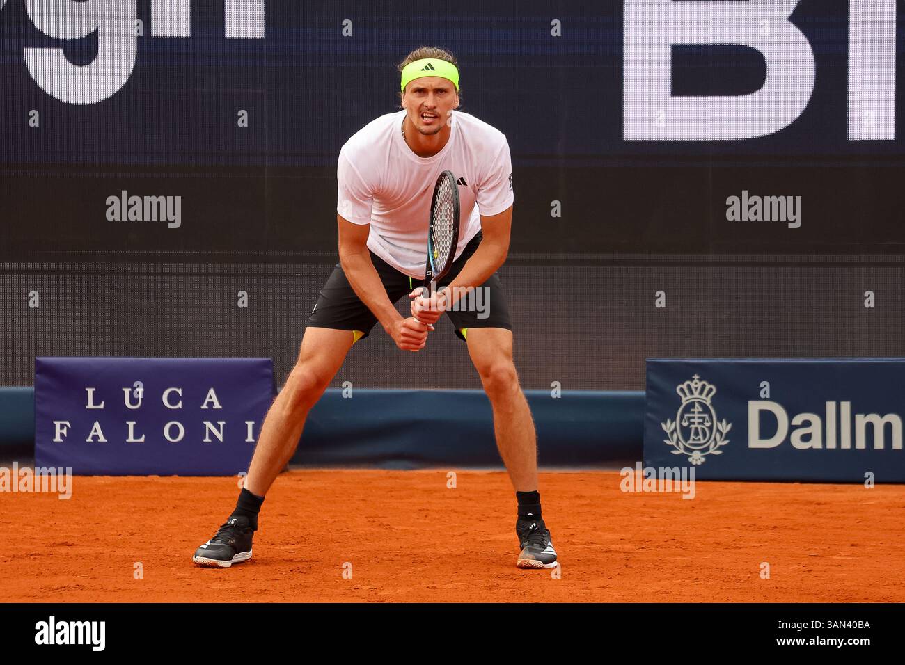 München, Deutschland. April 2025. Alexander Zverev (Deutschland), GER, BMW Open by Bitpanda, Alexander Zverev (Deutschland) vs. Alexandre Muller (FRA), Tennis, ATP 500, Herren, 14.04.2025, Foto: Eibner-Pressefoto/Jenni Maul Credit: dpa/Alamy Live News Stockfoto