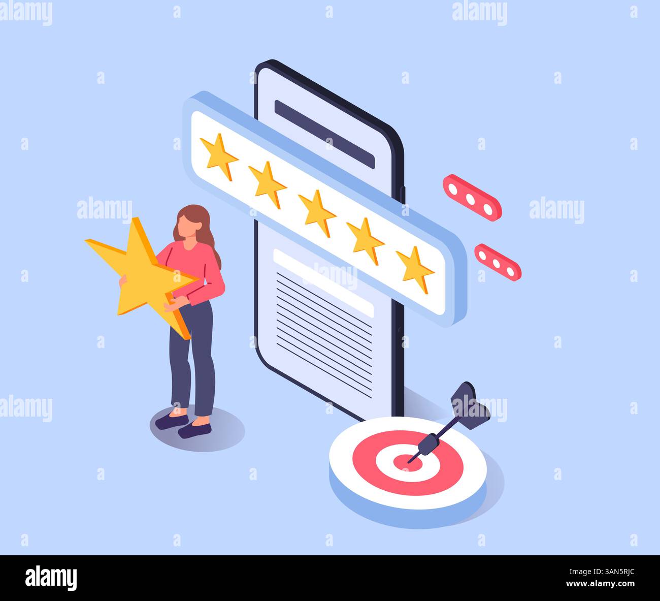 Bewertungskonzept der Kundenrezension. Vektorabbildung Stock Vektor