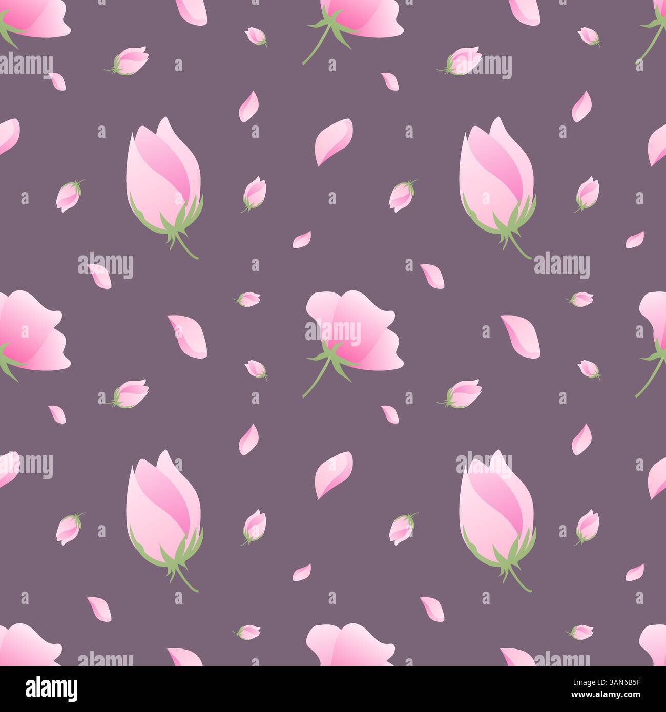 Nahtloses Blumenmuster mit rosa Sakura Stock Vektor