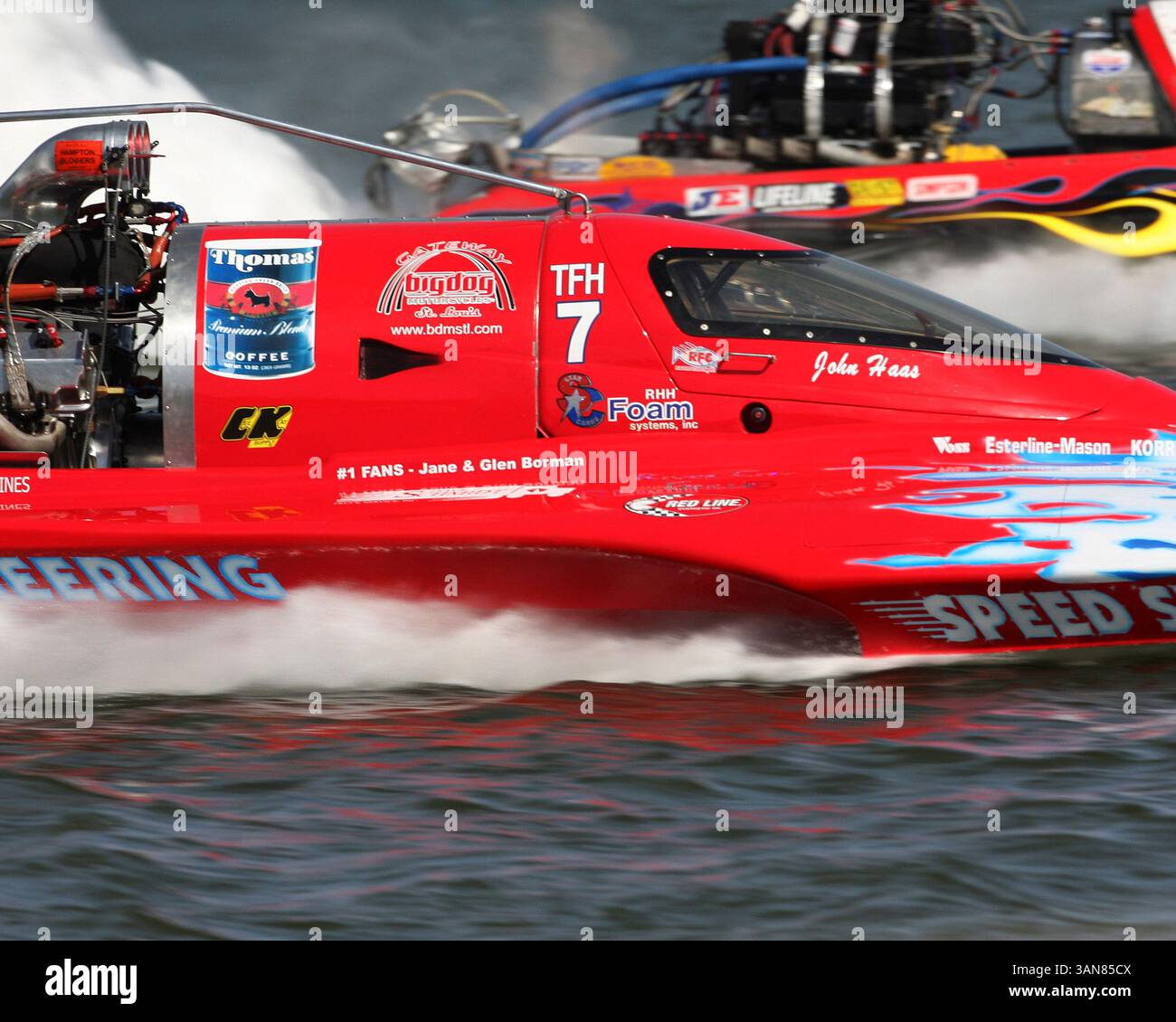 9. August 2008: 9. August 2008: Marble Falls Texas: John Haas und Jarrett Silvey im Qualifying-Lauf am Lake fest 2008. (Kreditbild: © Cal Sport Media/ZUMA Press) Stockfoto