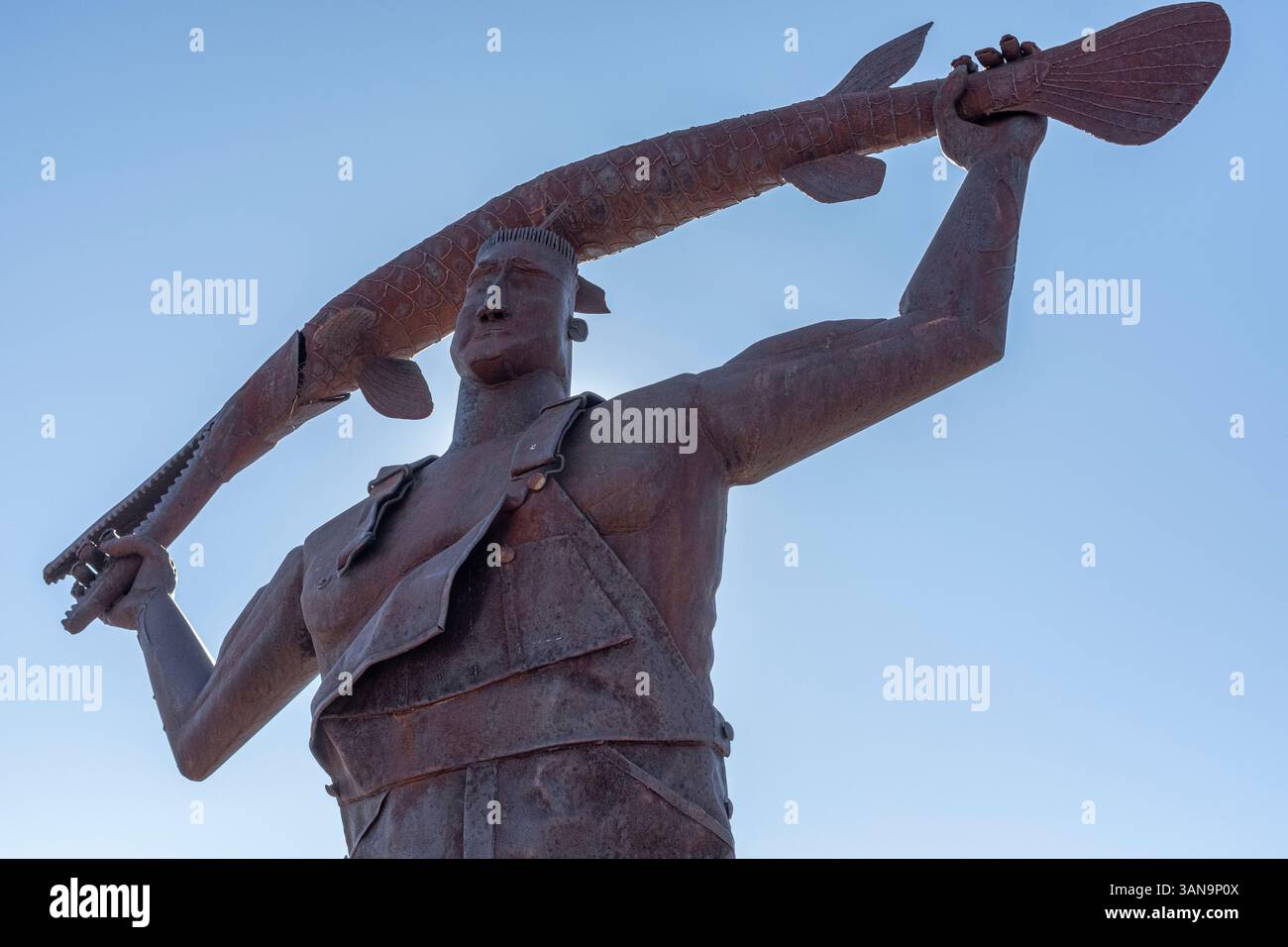 Öffentliche Kunst in Tingley Beach, Albuquerque, New Mexico: ' Gar man' oder 'gar Bender' von Joe Barrington (1996/1997) Stockfoto