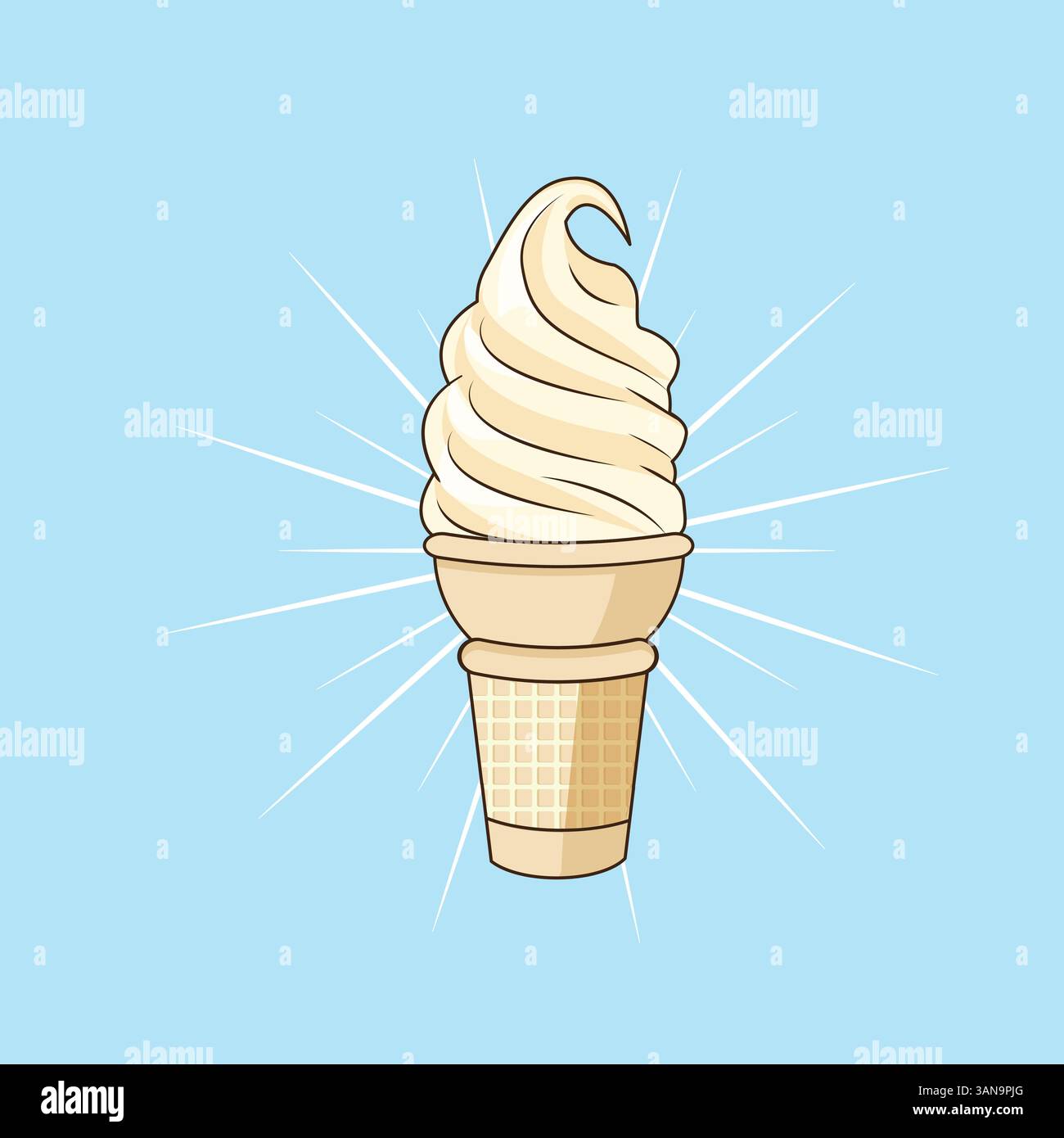 Illustrationsvektorgrafik des Eiskegel-Vanillegeschmacks Stock Vektor