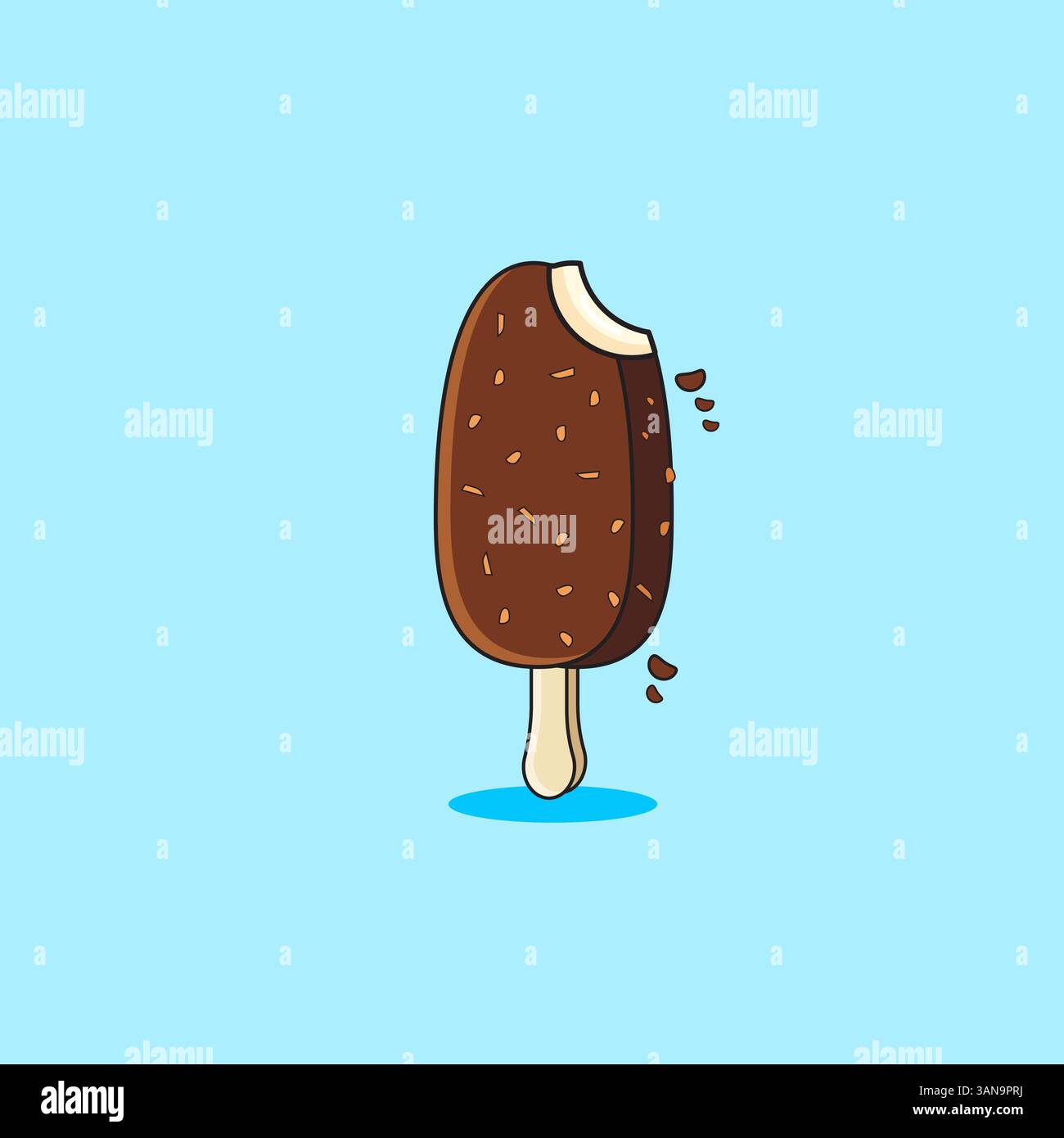 Vektor-Illustration von Biss-Eis-Vanilleschokolade-Nüssen Stock Vektor