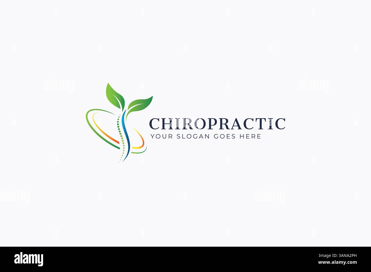 Chiropraktor Logo Medizin Klinik und Pharmazie Therapie Arzt Knochen Spinal Care Health Center Marke Identity Stock Vektor