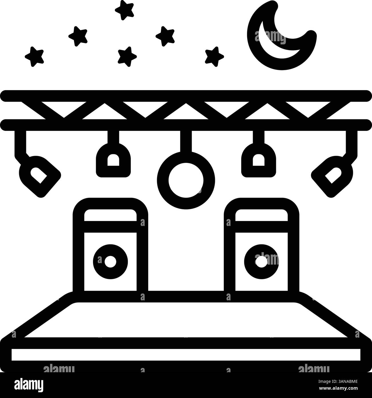 Symbol für Nachtshow, Nachtclub Stock Vektor