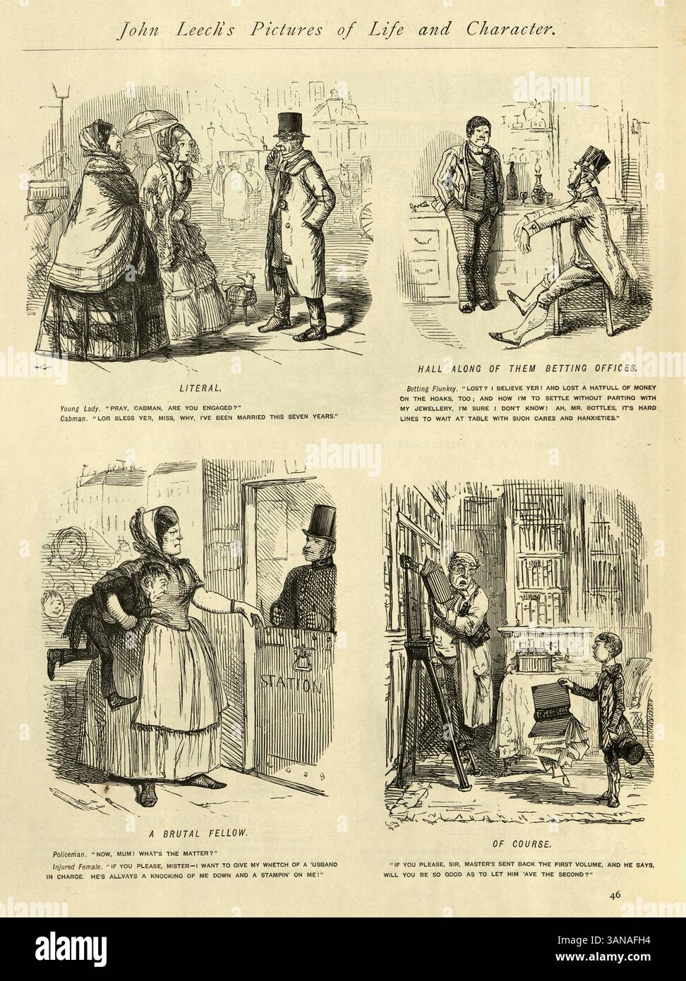 John Leech, Punch-Cartoons, Bilder von Leben und Charakter, Humout aus dem 19. Jahrhundert, Karikaturen Stockfoto