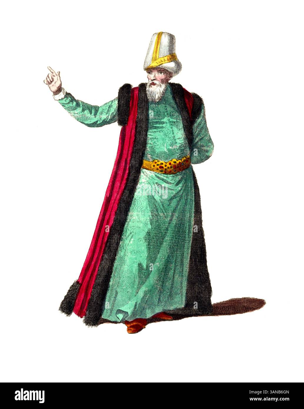 Historische Kleidung, Modegeschichte, die zeremonielle Kleidung des Großwesirs 1700, digital restaurierte Reproduktion eines Originals aus dem 18./19. Jahrhundert, exaktes Datum unbekannt Stockfoto Historische Kleidung, Modegeschichte, die zeremonielle Kleidung des Großwesirs 1700, digital restaurierte Reproduktion eines Originals aus dem 18./19. Jahrhundert, exaktes Datum unbekannt Stockfoto
