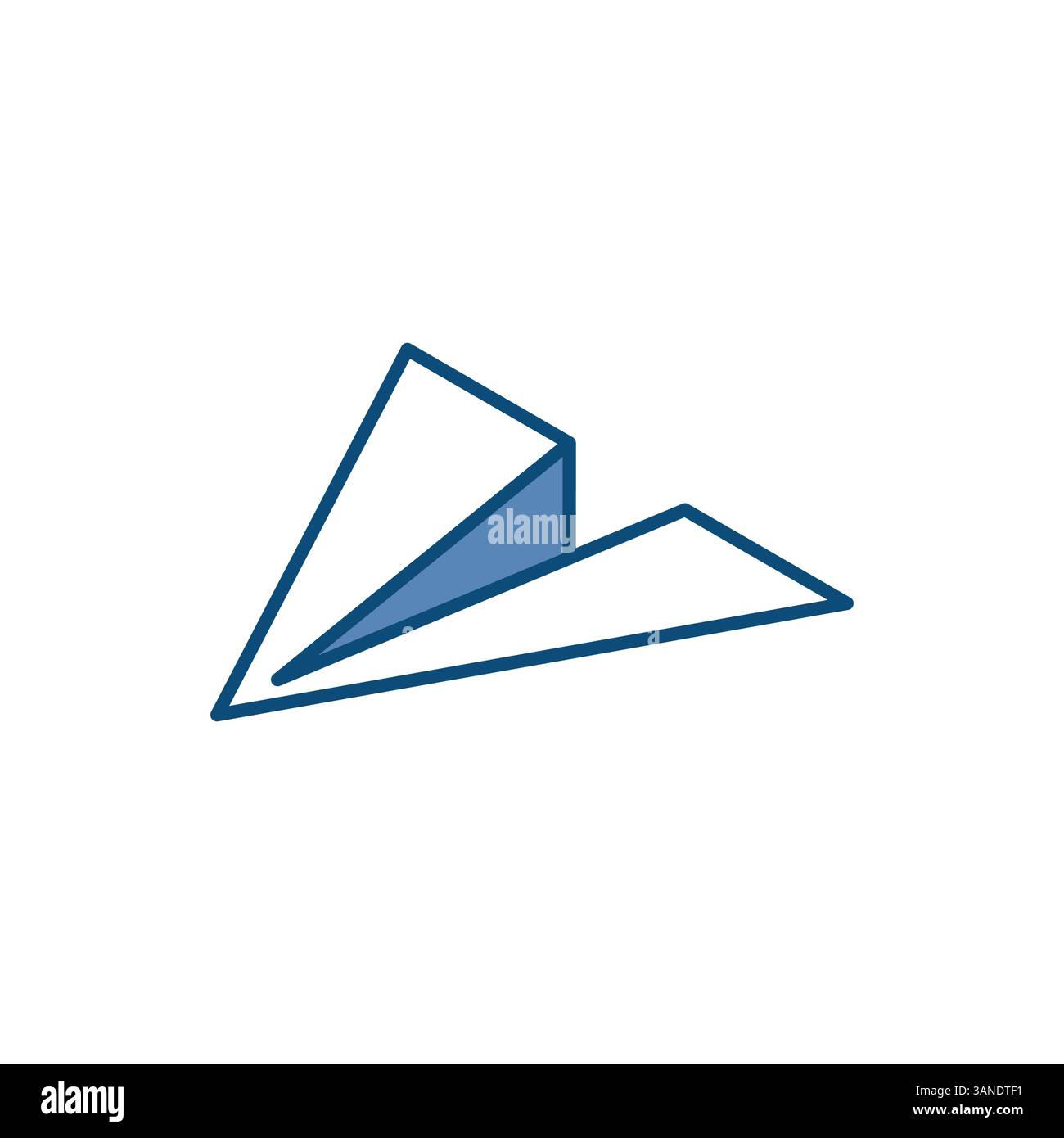Isometrisches Vektor-Papierebene lineares Symbol, in Farbe auf weißem Hintergrund, gesendete Nachricht oder E-Mail Stock Vektor