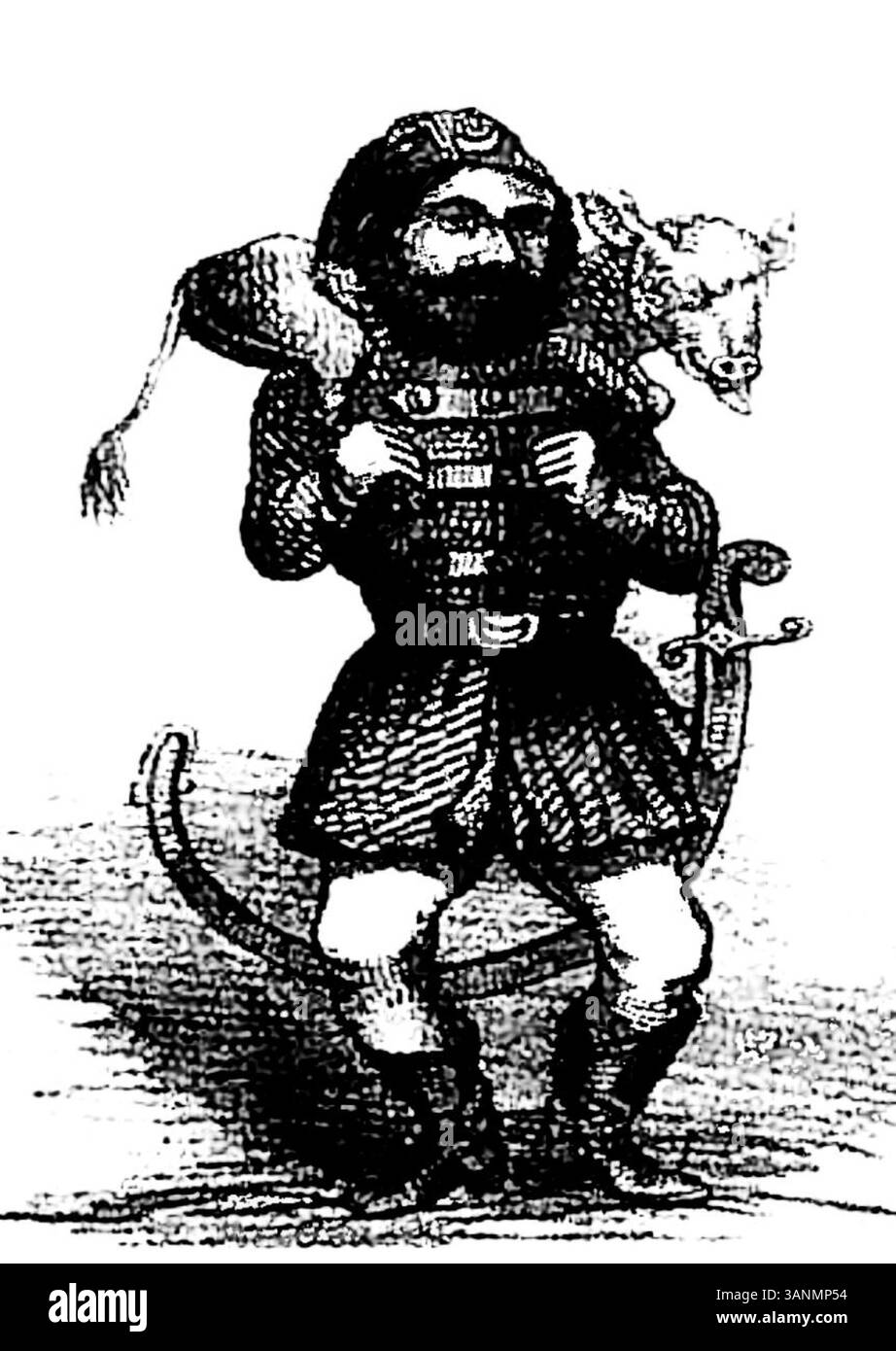 Grigore Sturdzas Karikatur, die 1866 in der Zeitung Satyrul veröffentlicht wurde, stellt ihn humorvoll als Anwärter auf den rumänischen Thron und als osmanischen Pascha dar, begleitet von einem satirischen Ditty. Stockfoto