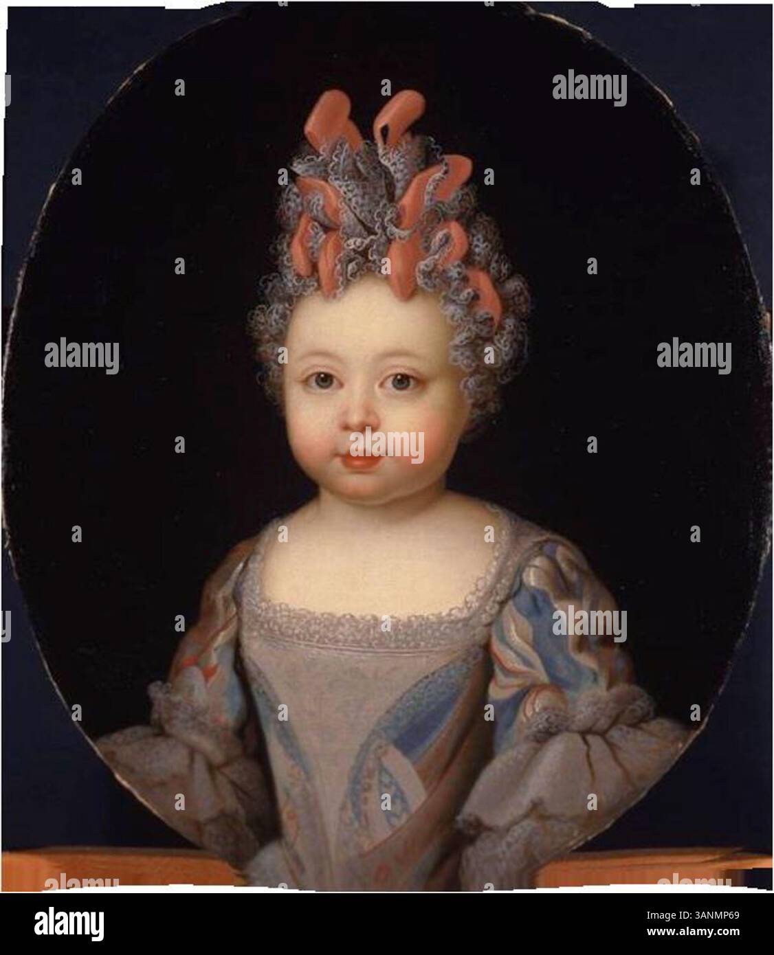 Dieses um 1704 gemalte Porträt von Marie Gabrielle Charlotte de Lothringen zeigt die Tochter von Leopold, Herzog von Lothringen, und Schwester von Kaiser Franz I. von Österreich. Das Gemälde, das im Königlichen Palast von Genua untergebracht ist, repräsentiert das europäische Porträt des 18. Jahrhunderts und das Erbe der königlichen Familie. Stockfoto