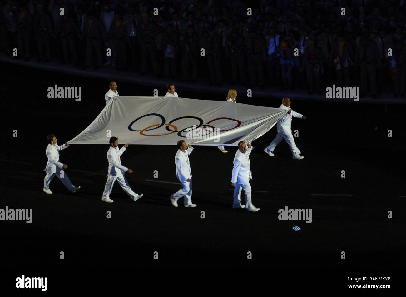13. August 2004; Athen, GRIECHENLAND; Eröffnungszeremonien für die Olympischen Spiele 2004 im Olympiastadion Stockfoto