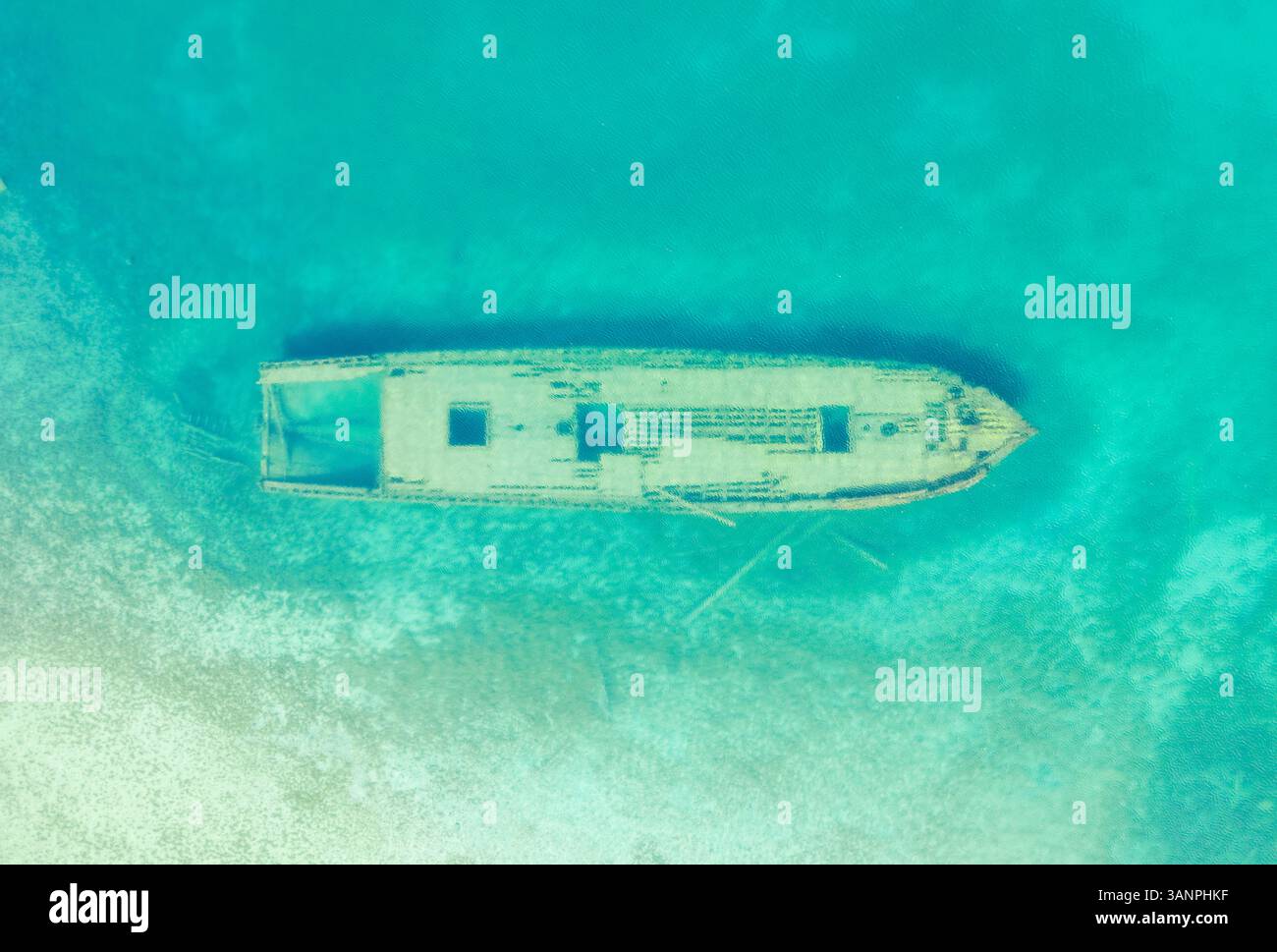 Aus der Vogelperspektive eines Spülbootes in den Great Lakes, Tobermory, Ontario, Kanada Stockfoto