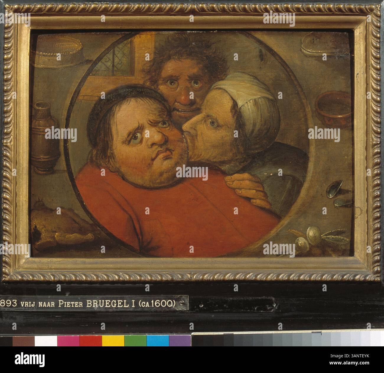 Nach Pieter Bruegel dem Älteren reflektiert dieses Gemälde „Carnaval en Vasten“ die Allegorie des Kampfes zwischen Karneval und Fastenzeit und zeigt die soziale Spannung zwischen Abstinenz und Abstinenz in der europäischen Kultur des 16. Jahrhunderts. Stockfoto