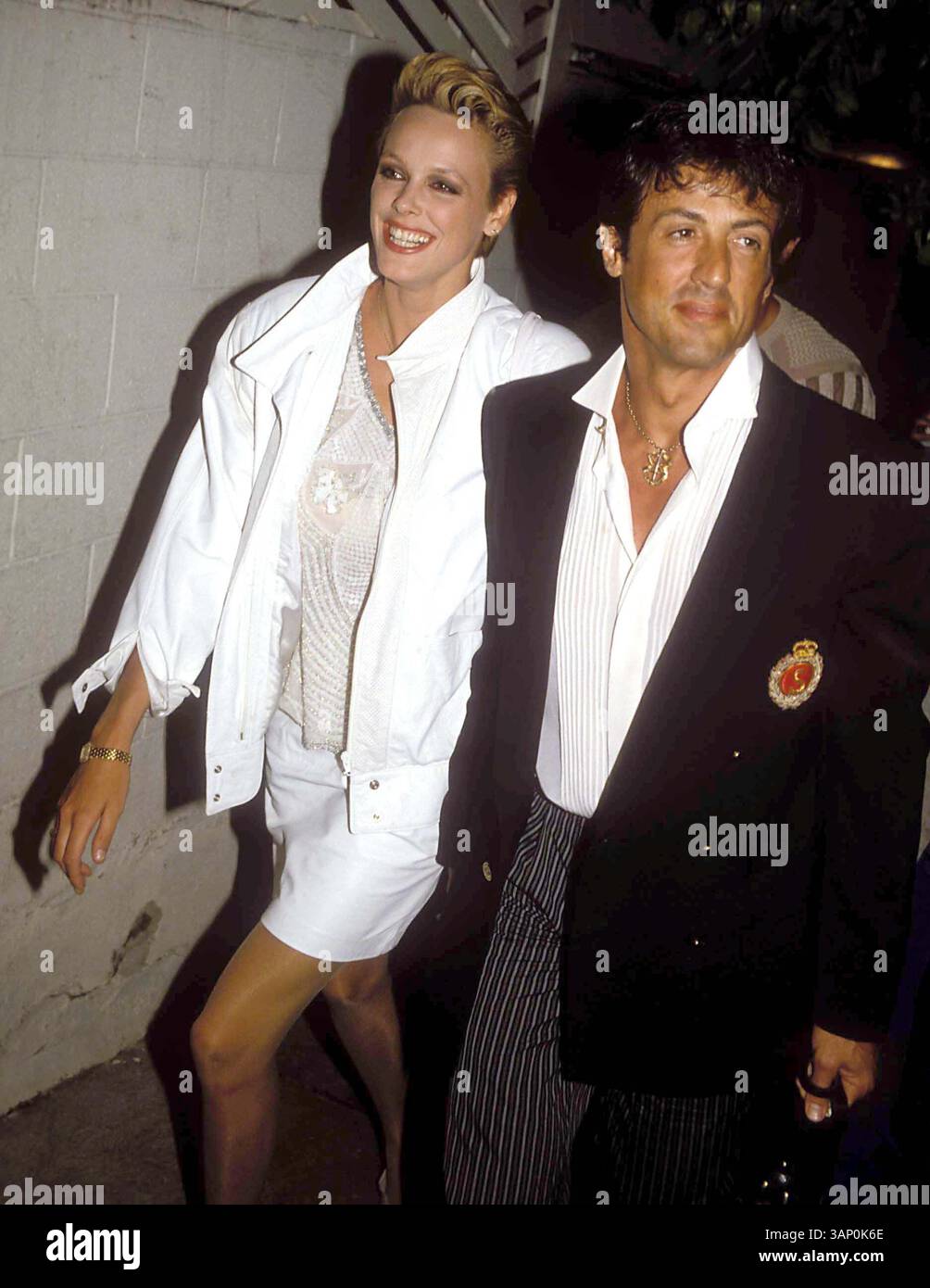 12. MAI 2011: SYLVESTER STALLONE UND BRIGITTE NIELSEN. ALAN/1983(Bild: © Globe Photos/ZUMAPRESS.com) Stockfoto