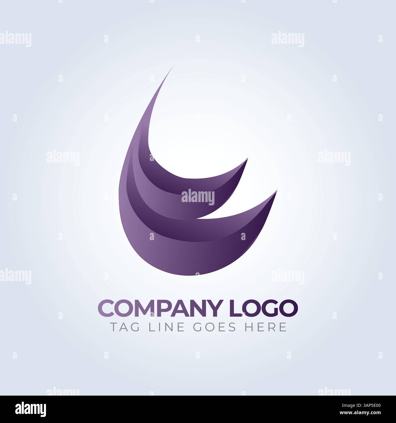 Firmenlogo-Vorlage, Blaues Thema, einzigartiges Logo, kreatives Logo, Logo-Vorlage, silberner Hintergrund Stock Vektor