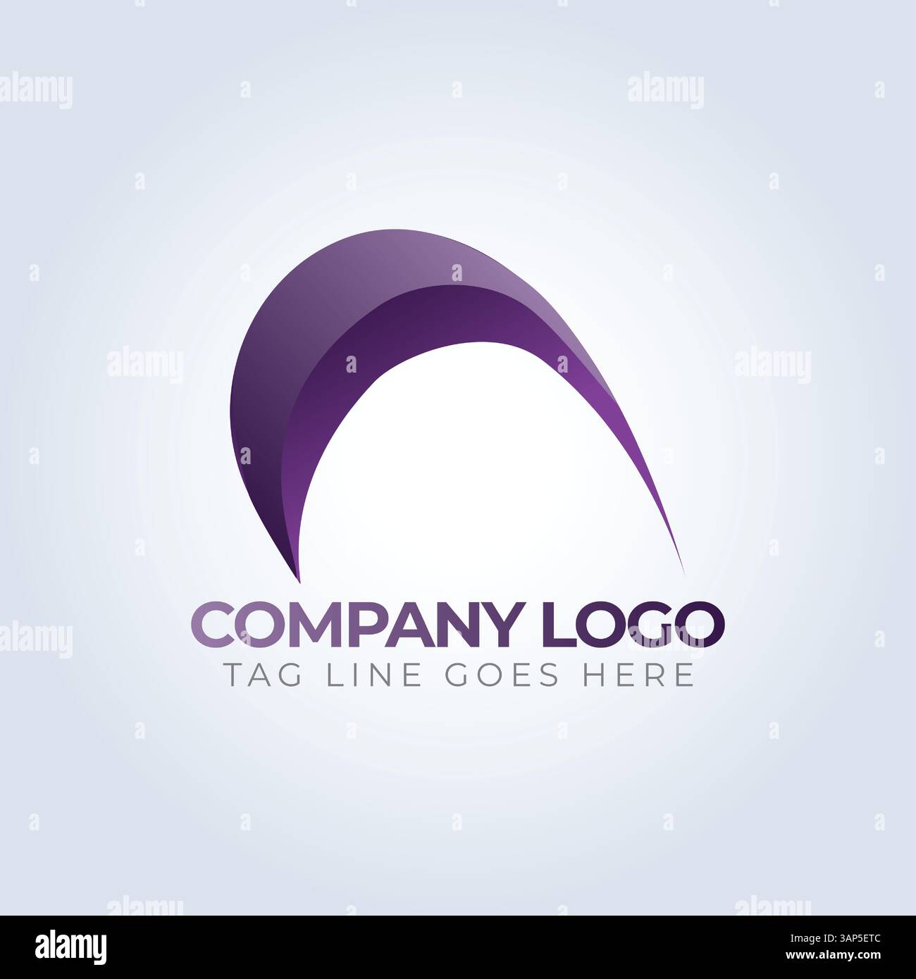 Firmenlogo-Vorlage, Blaues Thema, einzigartiges Logo, kreatives Logo, Logo-Vorlage, silberner Hintergrund Stock Vektor