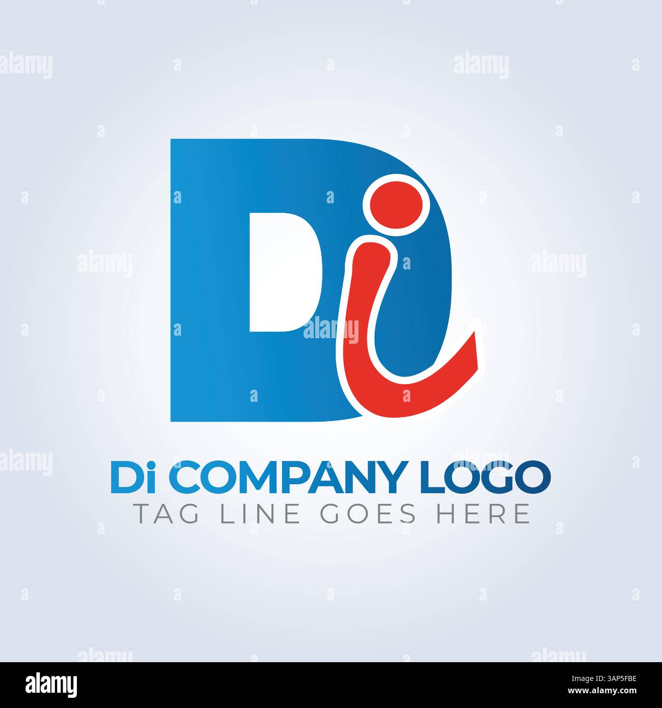 D i Letter Company Identity Logo Template, abstrakter Hintergrund Stock Vektor