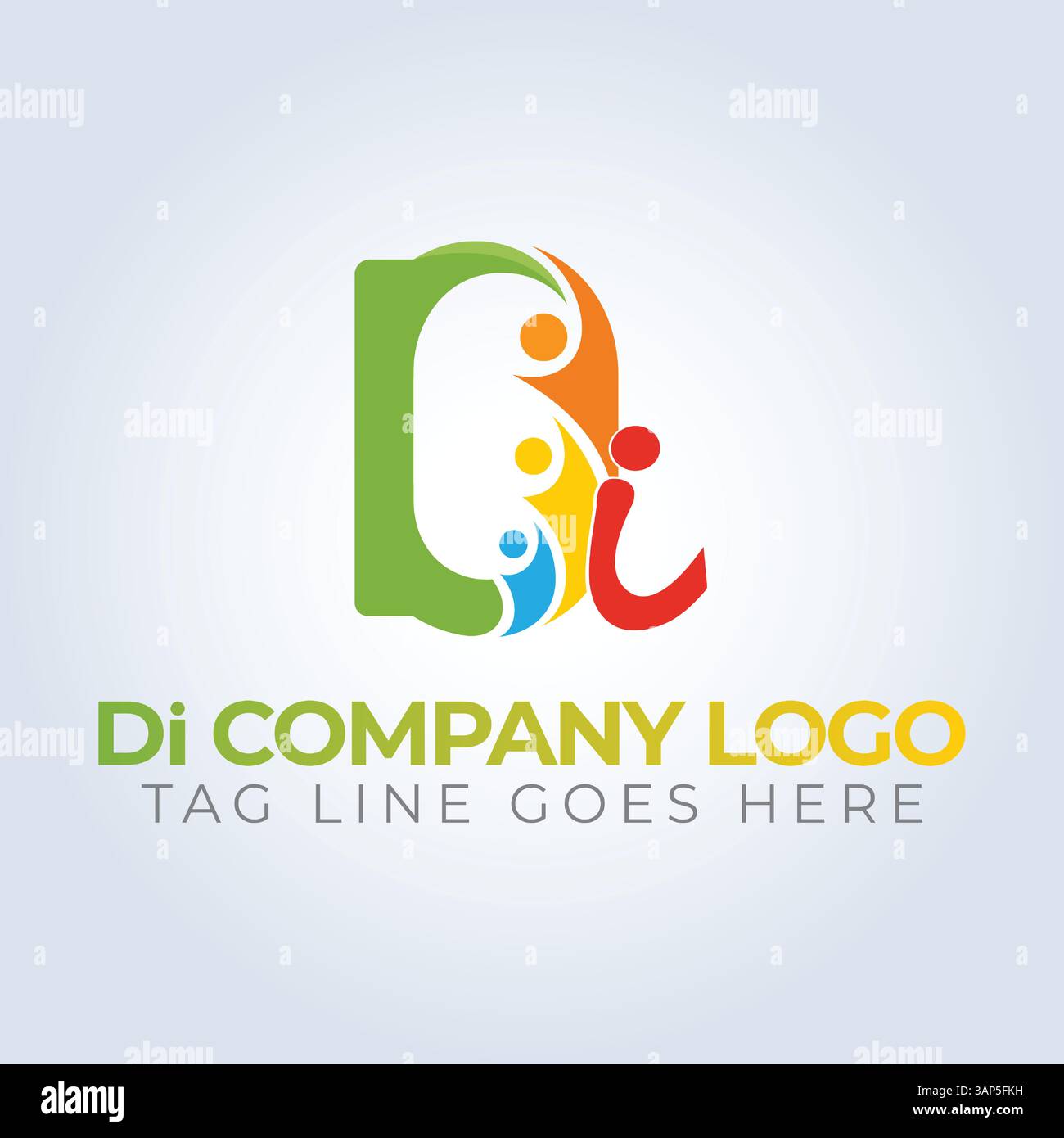 D i Letter Company Identity Logo Template, abstrakter Hintergrund Stock Vektor