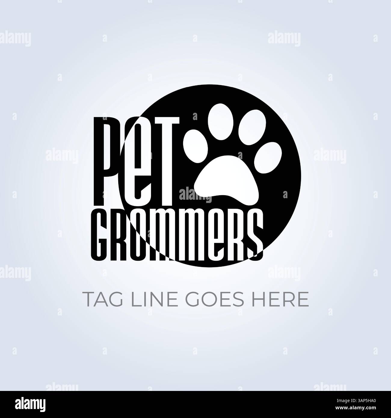 PET Groomers Company Logo Vorlage, einzigartiges Thema, abstrakter Hintergrund Stock Vektor