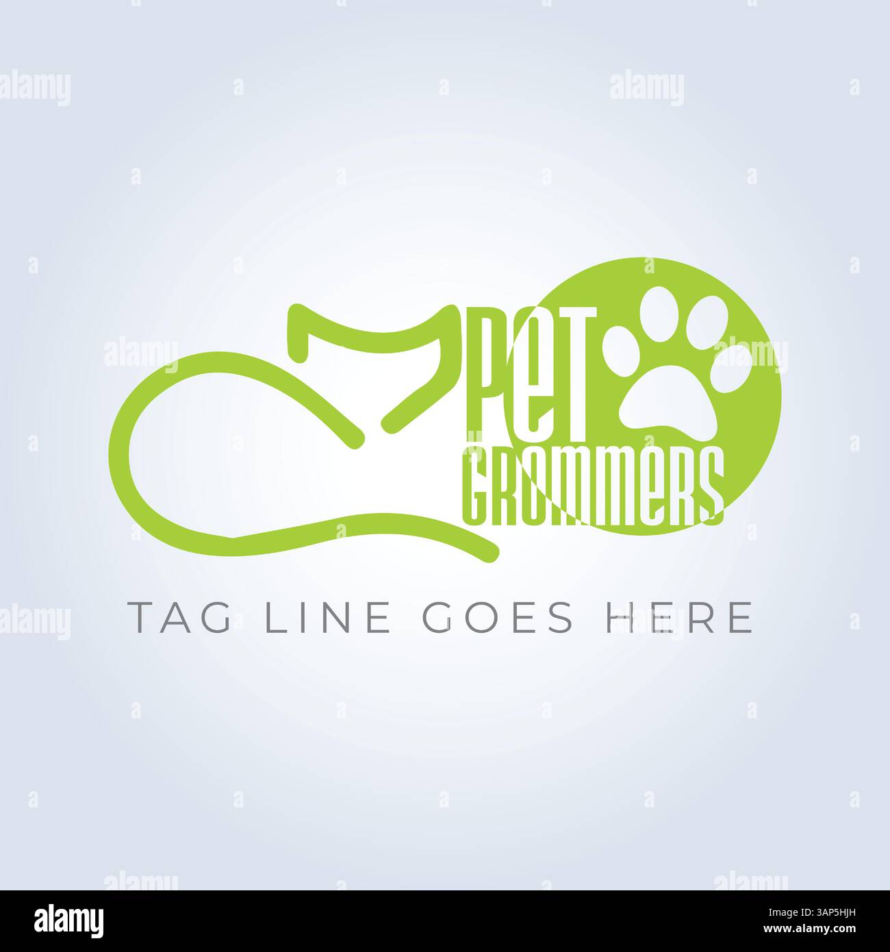 PET Groomers Company Logo Vorlage, einzigartiges Thema, abstrakter Hintergrund Stock Vektor