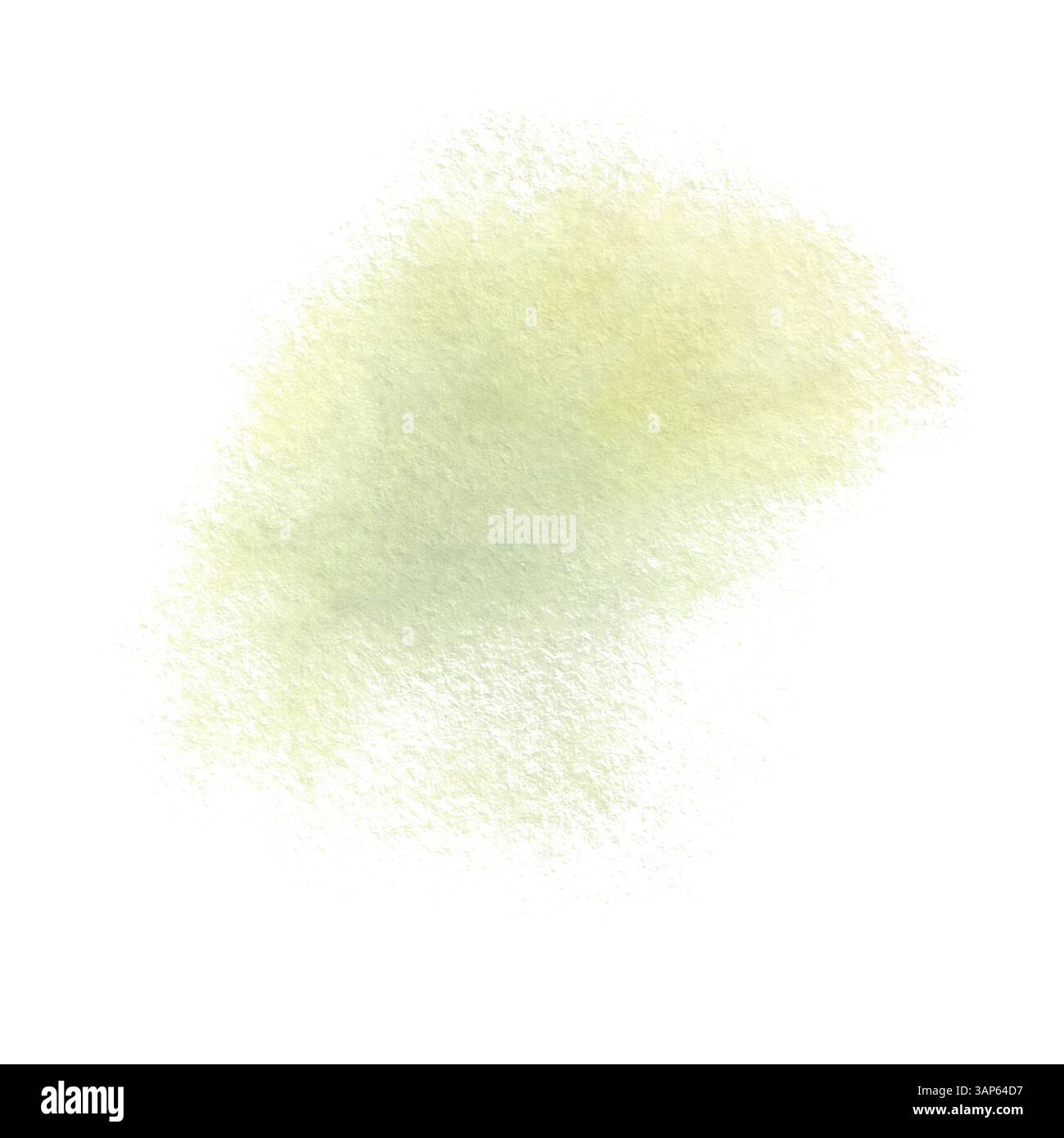 Abstrakter olivfarbener Aquarellfleck mit weichen, verschwommenen Kanten. Handgezeichnete grüne Farbunschärfe in Wet-on-Wet-Technik. Transparentes Punktdesign-Element isol Stockfoto