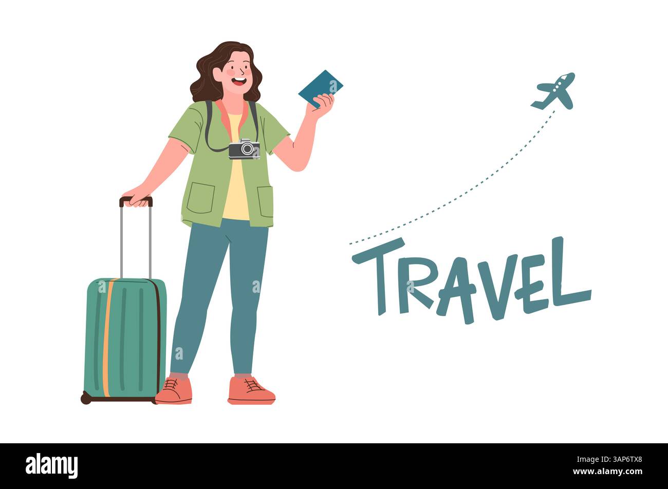 Menschen, die ihren Urlaub genießen. Eine Illustration zum Thema Reisen. Stock Vektor