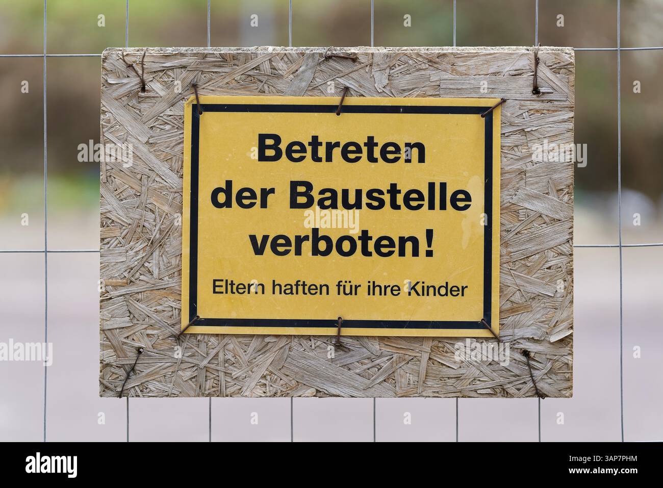 Kein Betreten der Baustelle Stockfoto