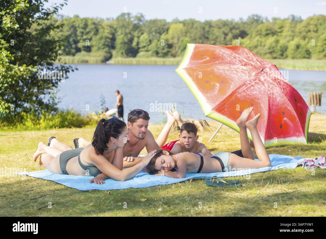 Bad Sonnenland - Ferienpark mit Campingplatz, Sonnenbad, Moritzburg, Sachsen, Deutschland, Europa Stockfoto