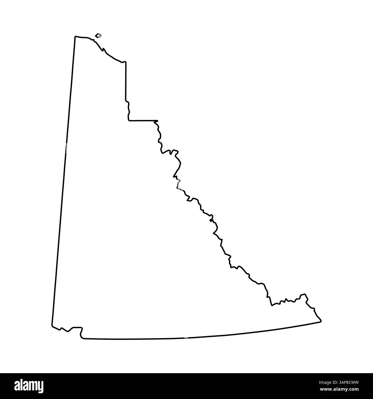 Yukon Territory Outline, Grenze Zur Nordkanadischen Wildnis Stock Vektor