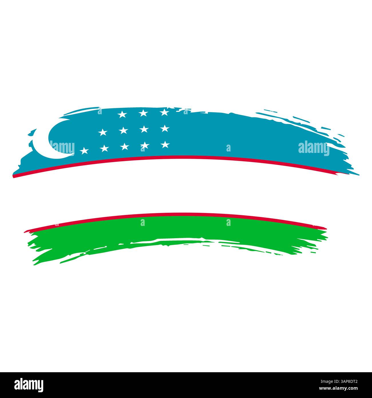 Usbekistan Flaggenpinsel, nationale Symbolik und kulturelle Identität Stock Vektor