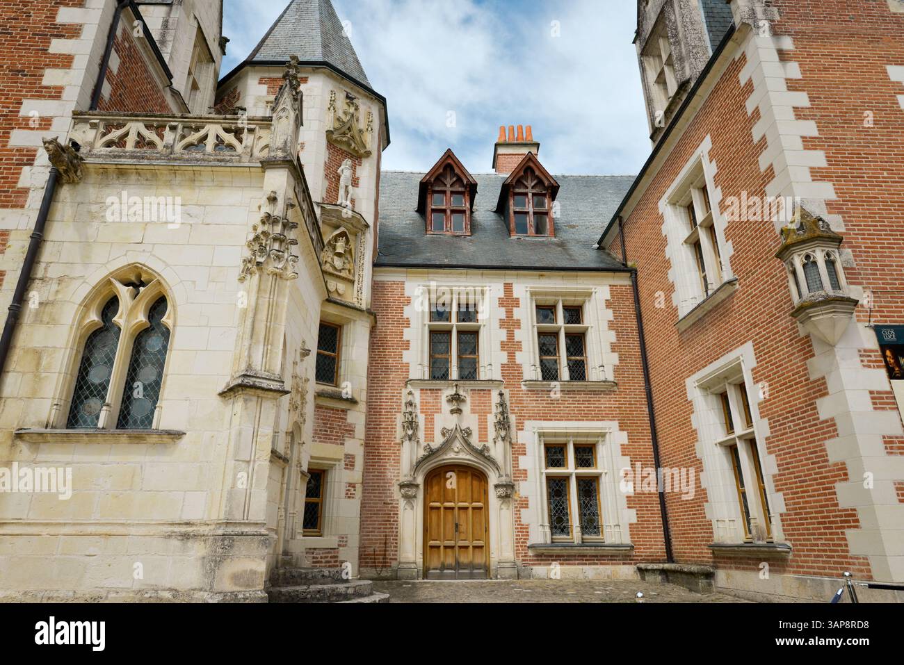 Fassade der Burg Clos Luce Stockfoto
