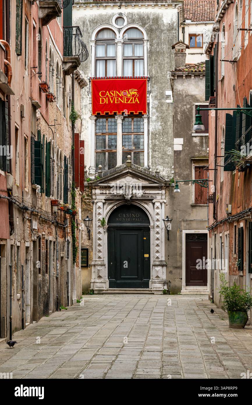 CA' Vendramin Calergi (Palazzo Loredan Vendramin Calergi) mit Casino Venedig (Casino di Venezia) und Wagner Museum; Venedig, Venetien, Italien Stockfoto