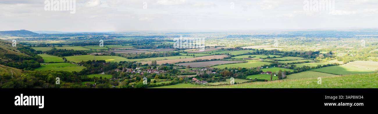 Ein Panoramablick vom Devils Dyke, Brighton, East Sussex Stockfoto
