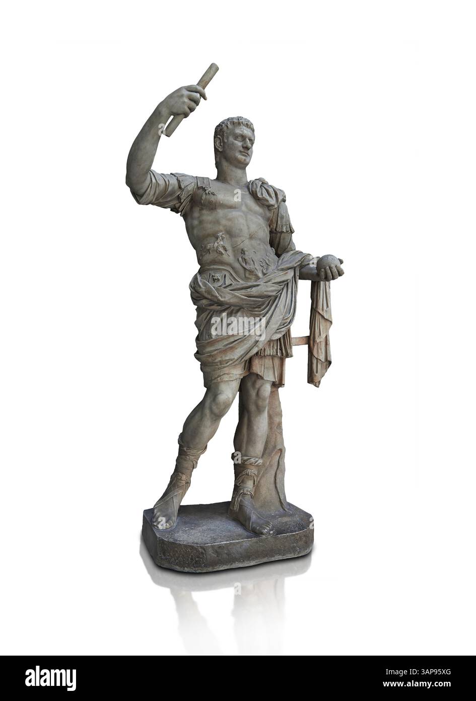 Römische Statue von Kaiser Domitian, 81 - 96 n. Chr. Domitian wird in Militärkleidung dargestellt, die typisch für kaiserliche römische Kaiser-Darstellungen ist. Vatikanische Museen Inv Stockfoto